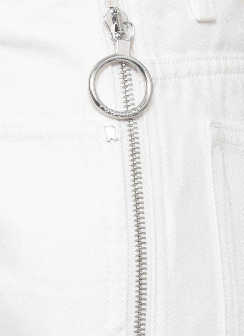 Rabanne Ivory Side Zip Cotton Jeans