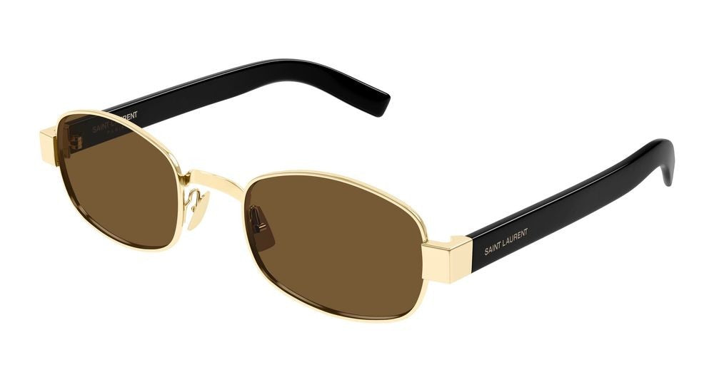 Saint Laurent Gold Rounded Square Metal Sunglasses