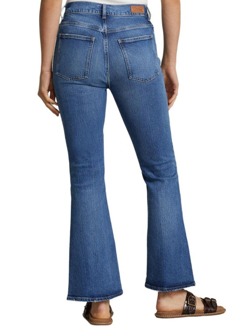 Polo Ralph Lauren High-Waisted Flared Cropped Vintage Wash Jeans