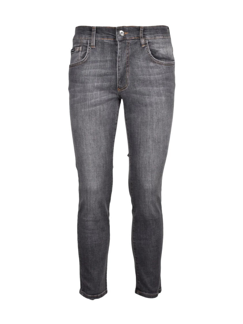 Dolce & Gabbana Grey Faded Slim-Fit Stretch Cotton Jeans