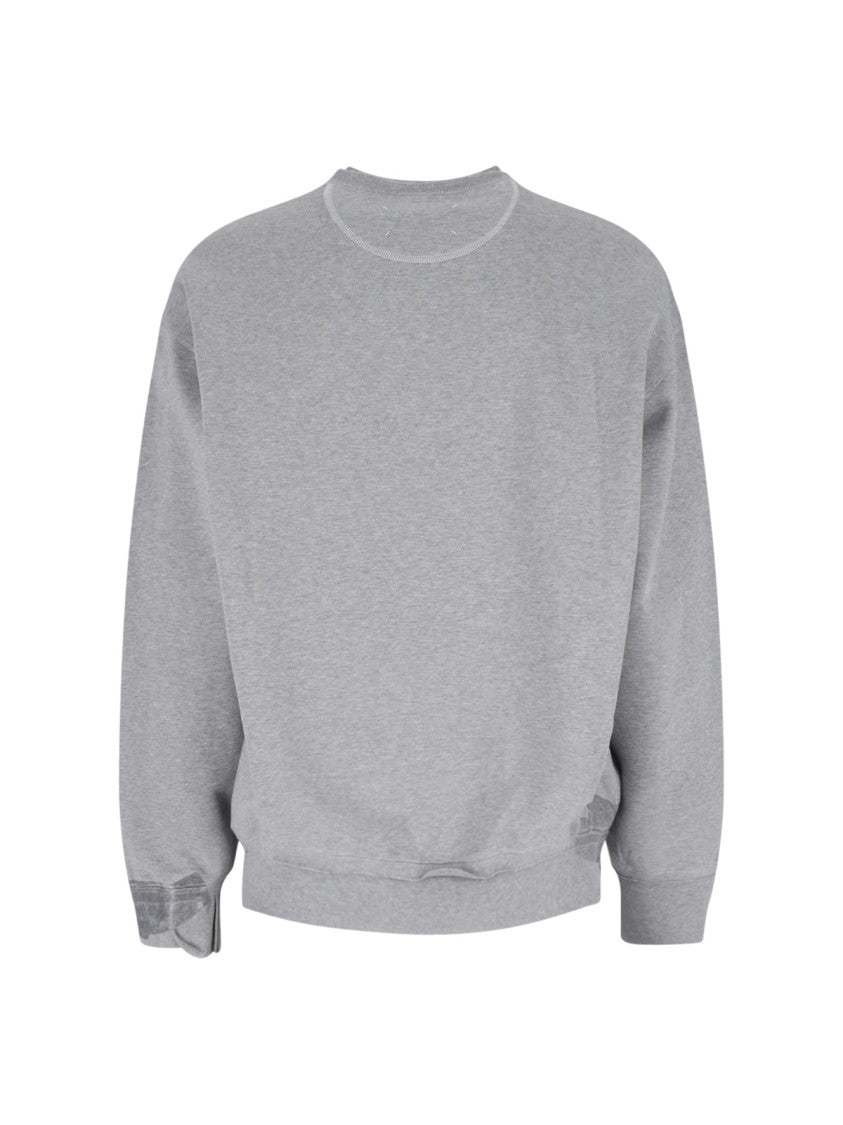 Maison Margiela Grey Taped Crew Neck Cotton Sweatshirt