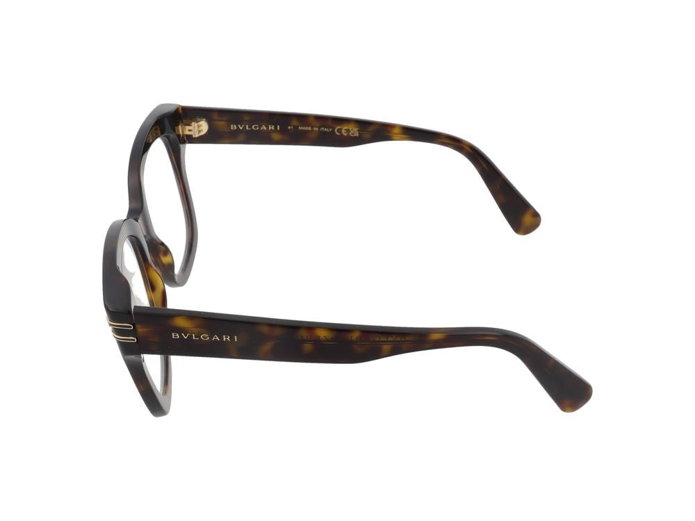 Bulgari Oversized Tortoiseshell Square Frame Eyeglasses
