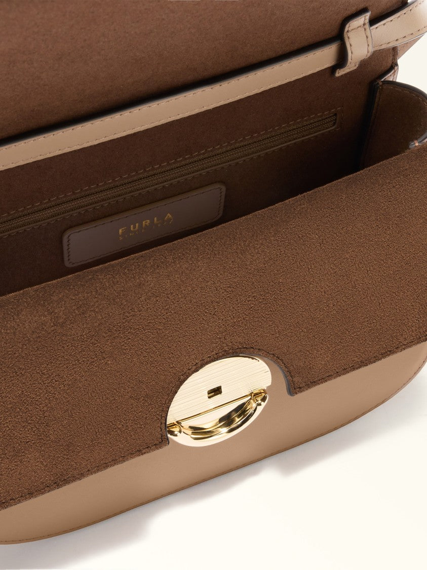 Furla Sfera S Rectangular Minimalist Black Leather Bag