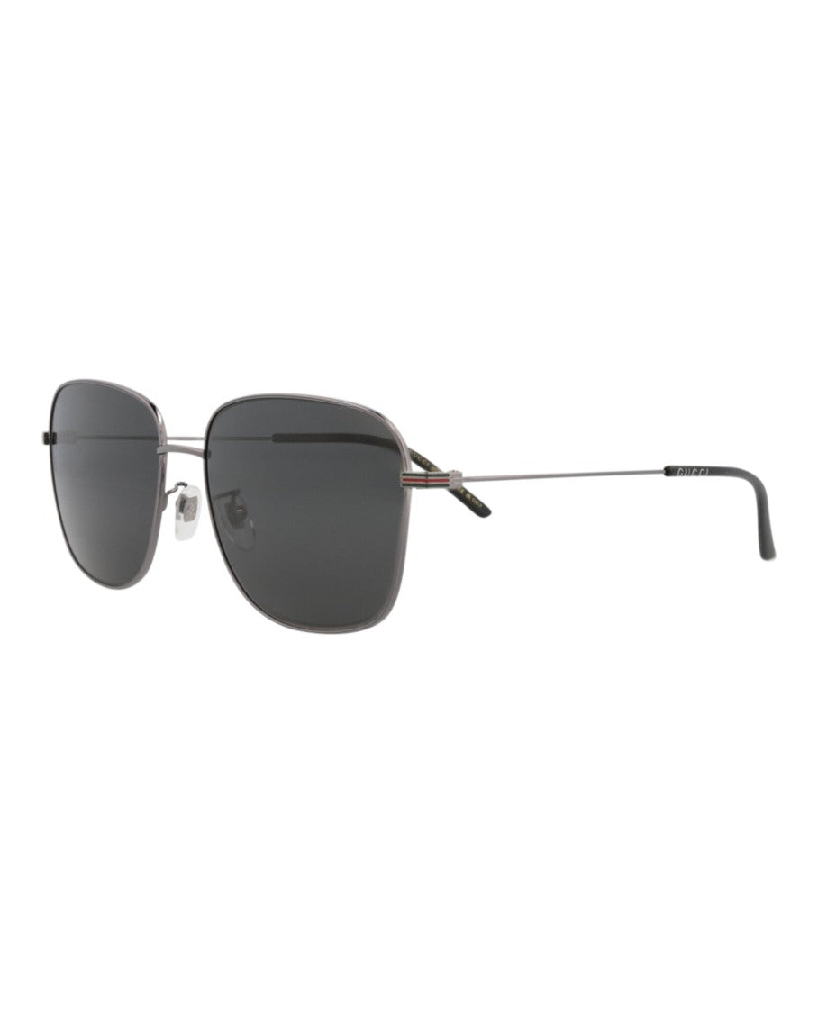 Gucci Square-Frame Metal Sunglasses With Adjustable Nosepads And Protective Case