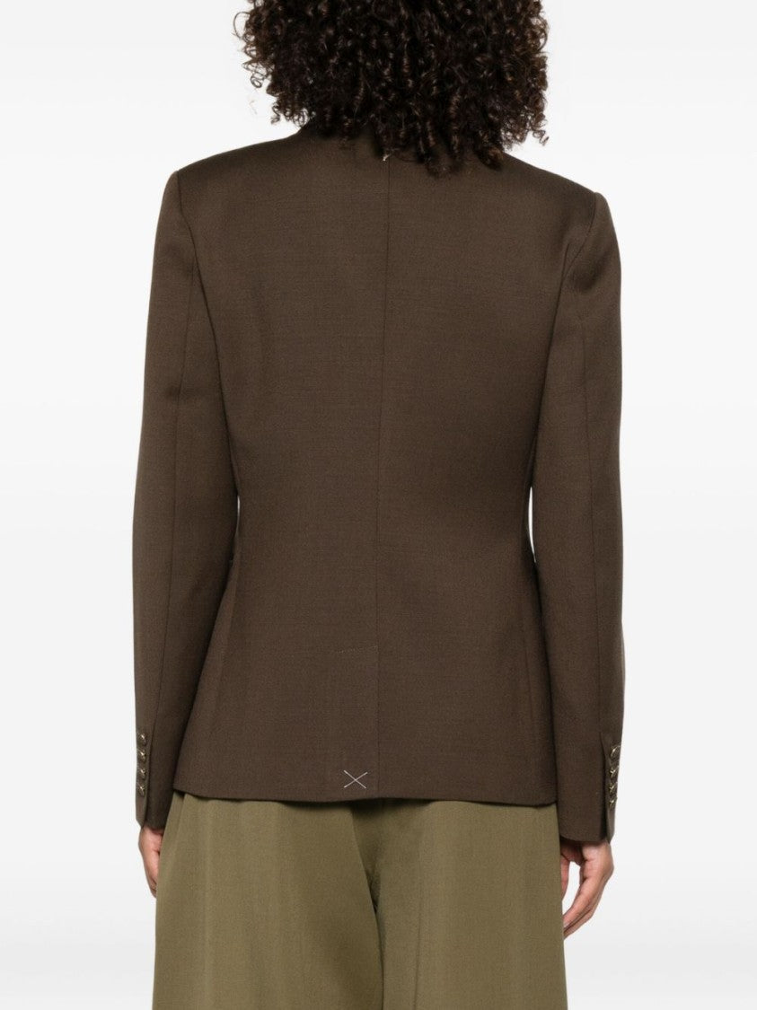 Dondup Tailored Brown Jacket With Double-Breasted Front