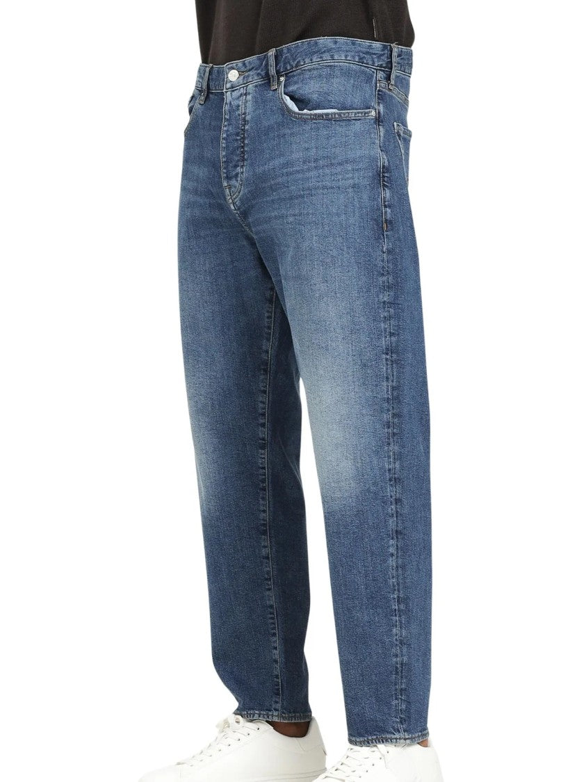 Armani Exchange Blue Slim-Fit Cotton-Blend Jeans