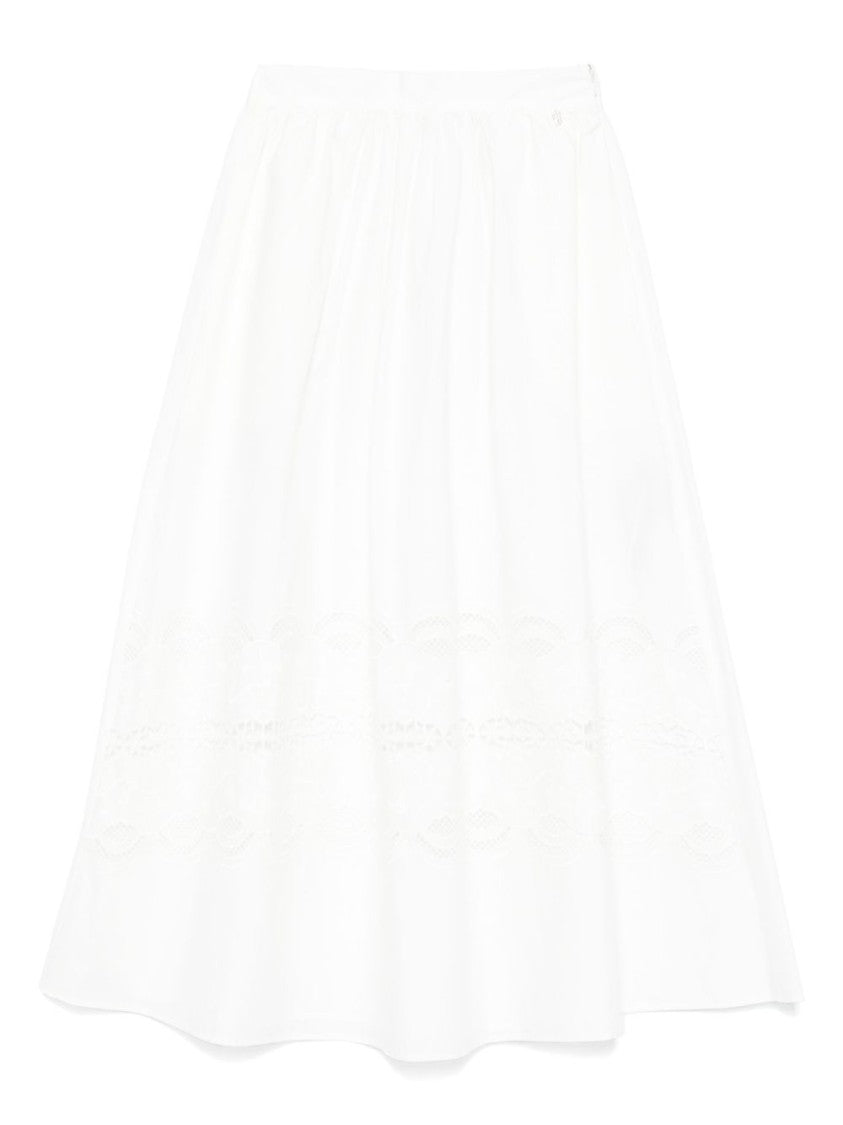Liu Jo Flowing White Skirt With Gathered Waist