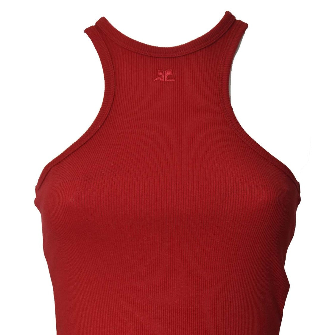 Courrèges 90's Red Cotton Scuba Long Dress