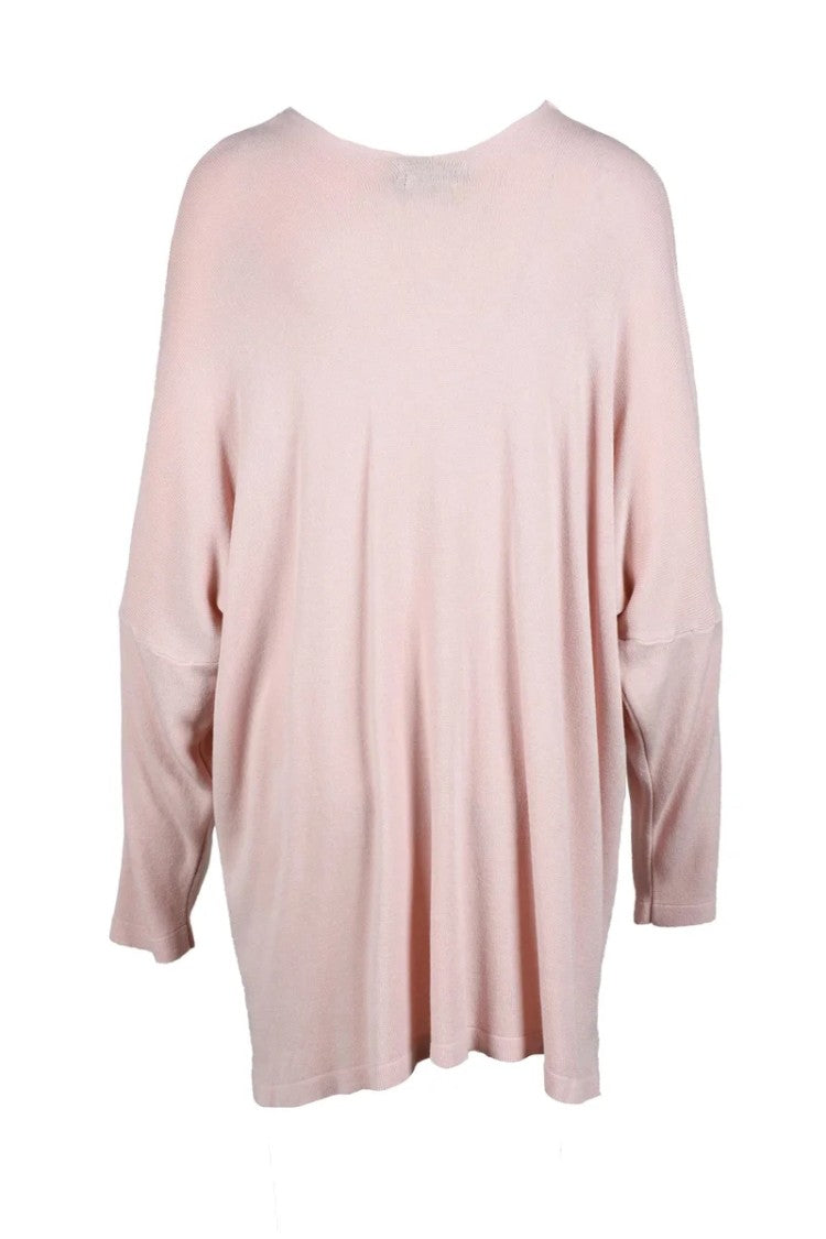 Gil Santucci Pink Geometric Polyester-Blend Knit Top