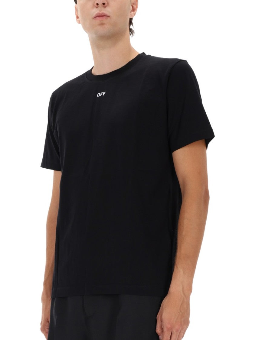Off-White Black Short-Sleeve T-Shirt With Off-White Logo