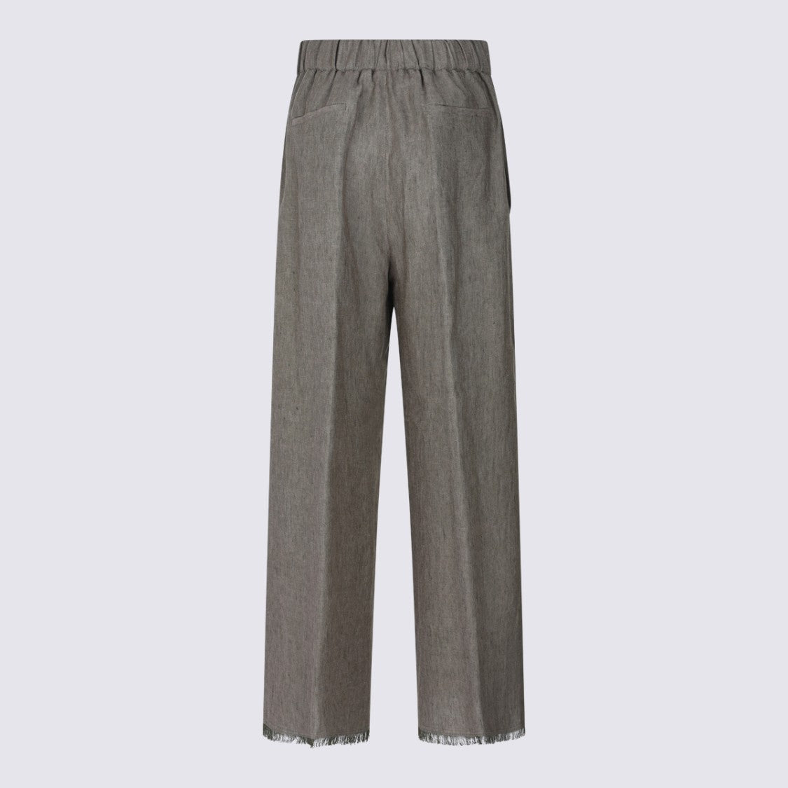 Antonelli Firenze Straight-Leg Trousers With High Waist And Fringe Detail
