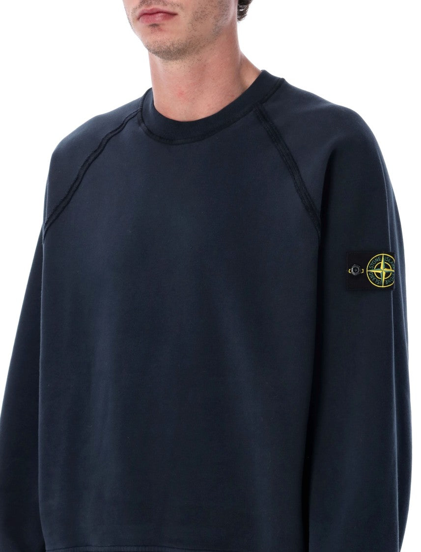 Stone Island Oversized Crewneck Sweatshirt In Brushed Organic Cotton