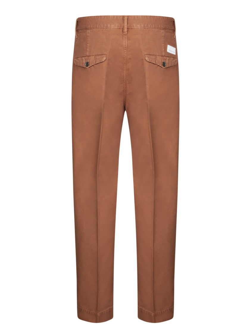 Nine In The Morning Straight-Leg Brown Jeans With Polished Finish