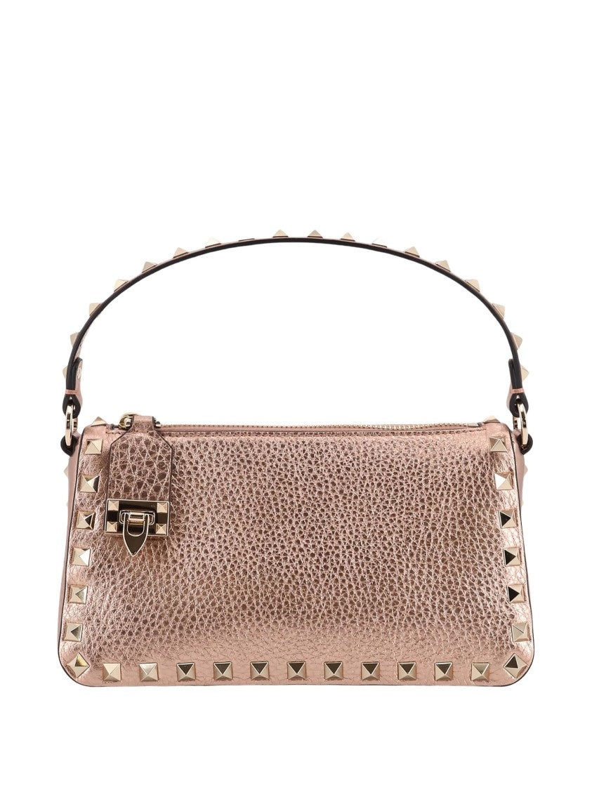 Valentino Pyramid Stud Metallic Finish Shoulder Bag