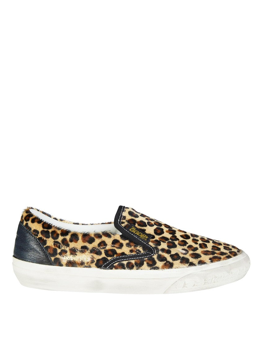 Golden Goose Leopard Print Elastic Side Panels Sneakers