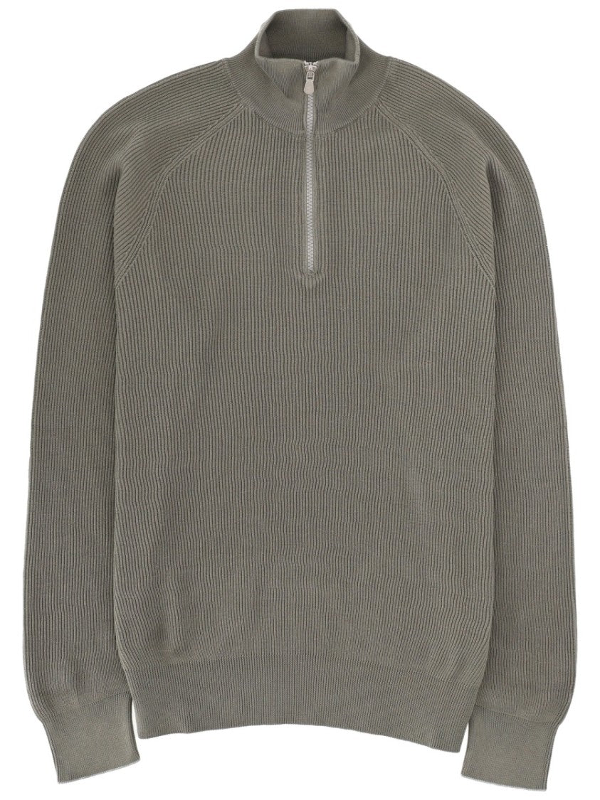 Brunello Cucinelli Ribbed Half-Zip Cotton Knit Sweatshirt