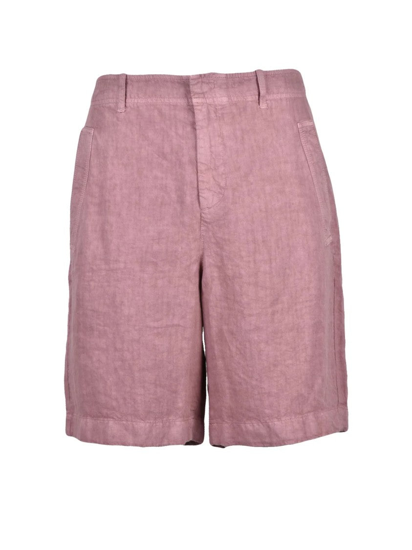Eleventy Red Linen Bermuda Shorts