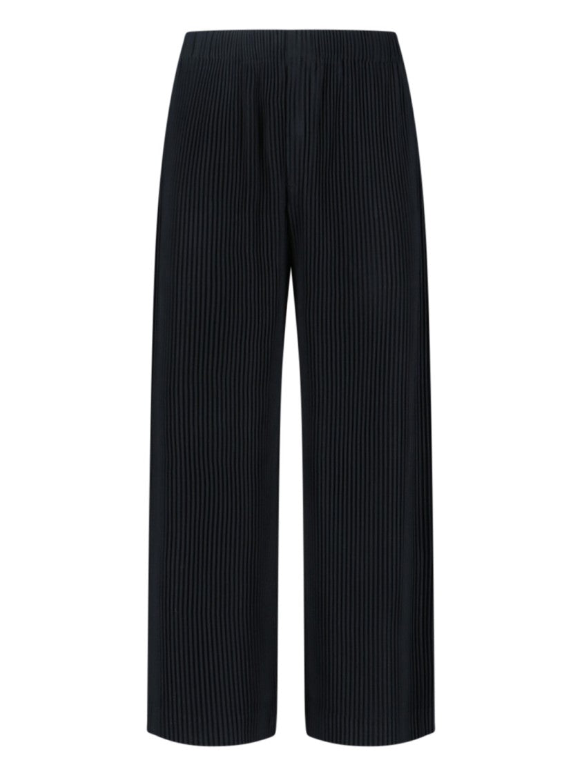 Homme Plissé Issey Miyake Wide-Leg Pleated Pants With Elastic Waistband