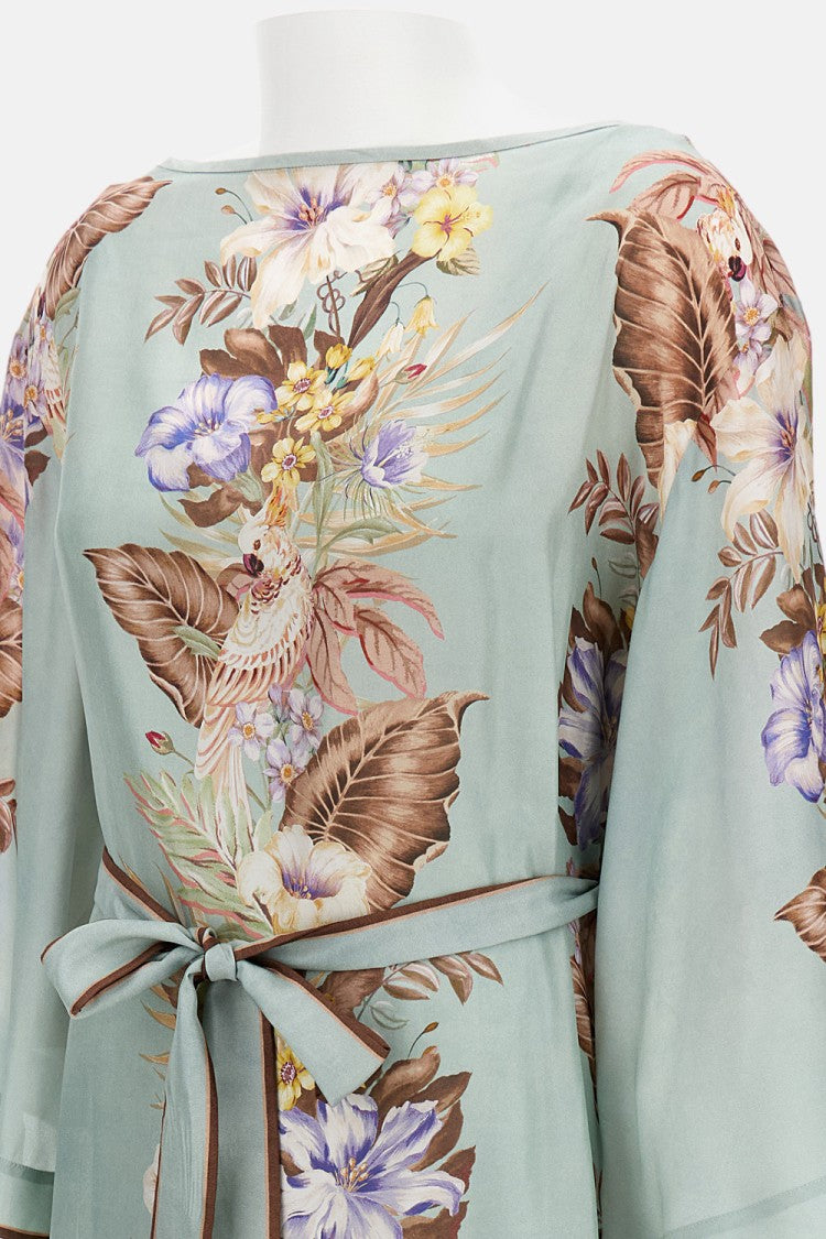 Zimmermann Floral Print Silk Midi Dress