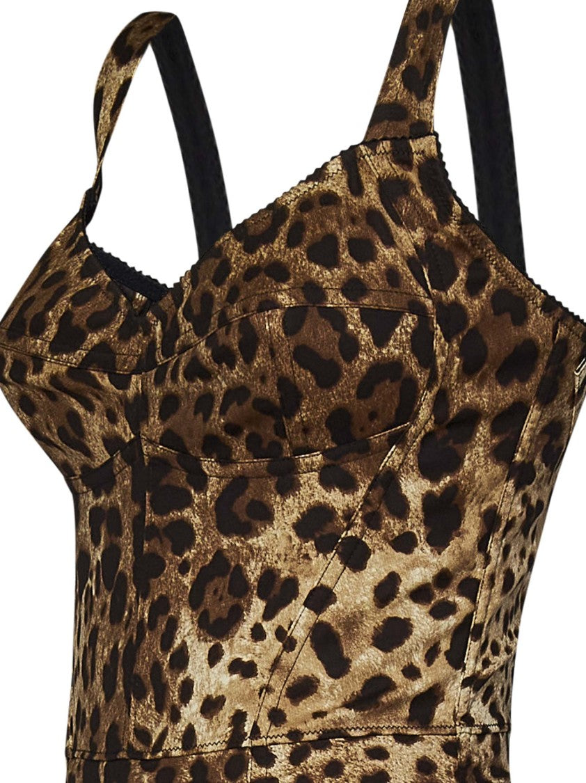 Dolce & Gabbana Leopard Print Silk Blend Top