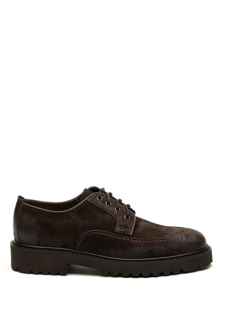 Doucal's Rounded Toe Suede Derby Loafers