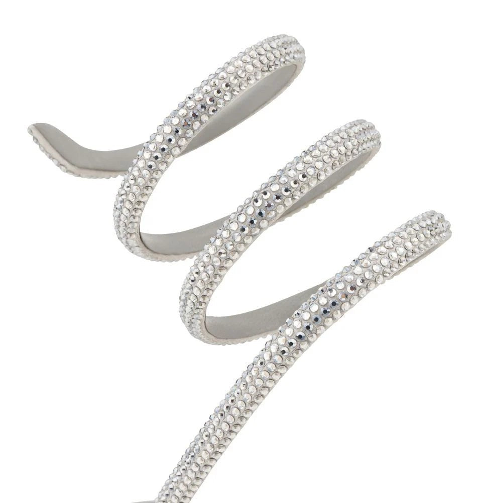 René Caovilla Cleo Crystal Grey Sandal 80