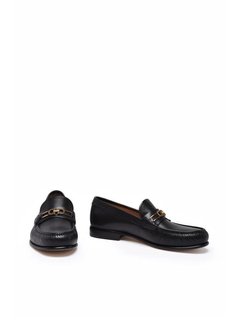 Salvatore Ferragamo Mathias Leather Loafer - Black/Gold
