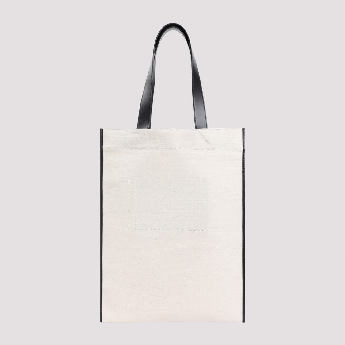 Jil Sander Natural White Cotton Border Book Tote Bag