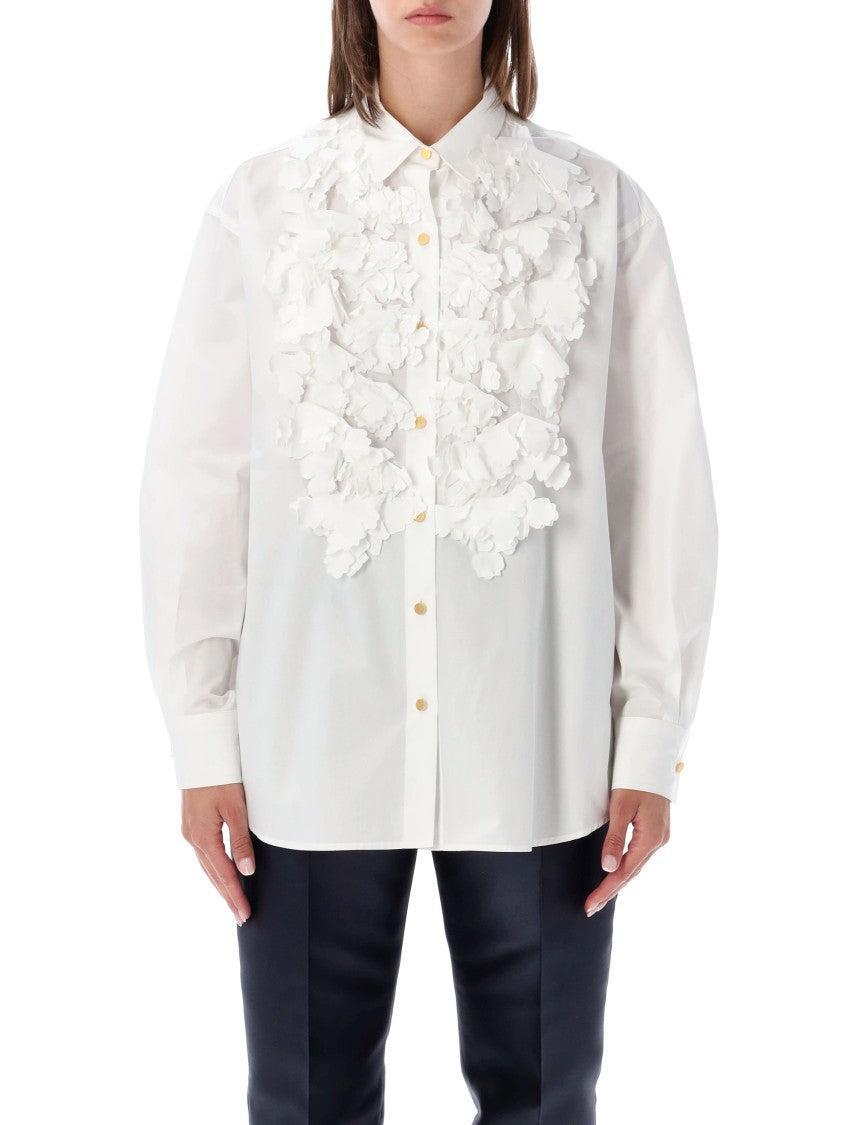 Alberta Ferretti Floral Embroidered Cotton Shirt