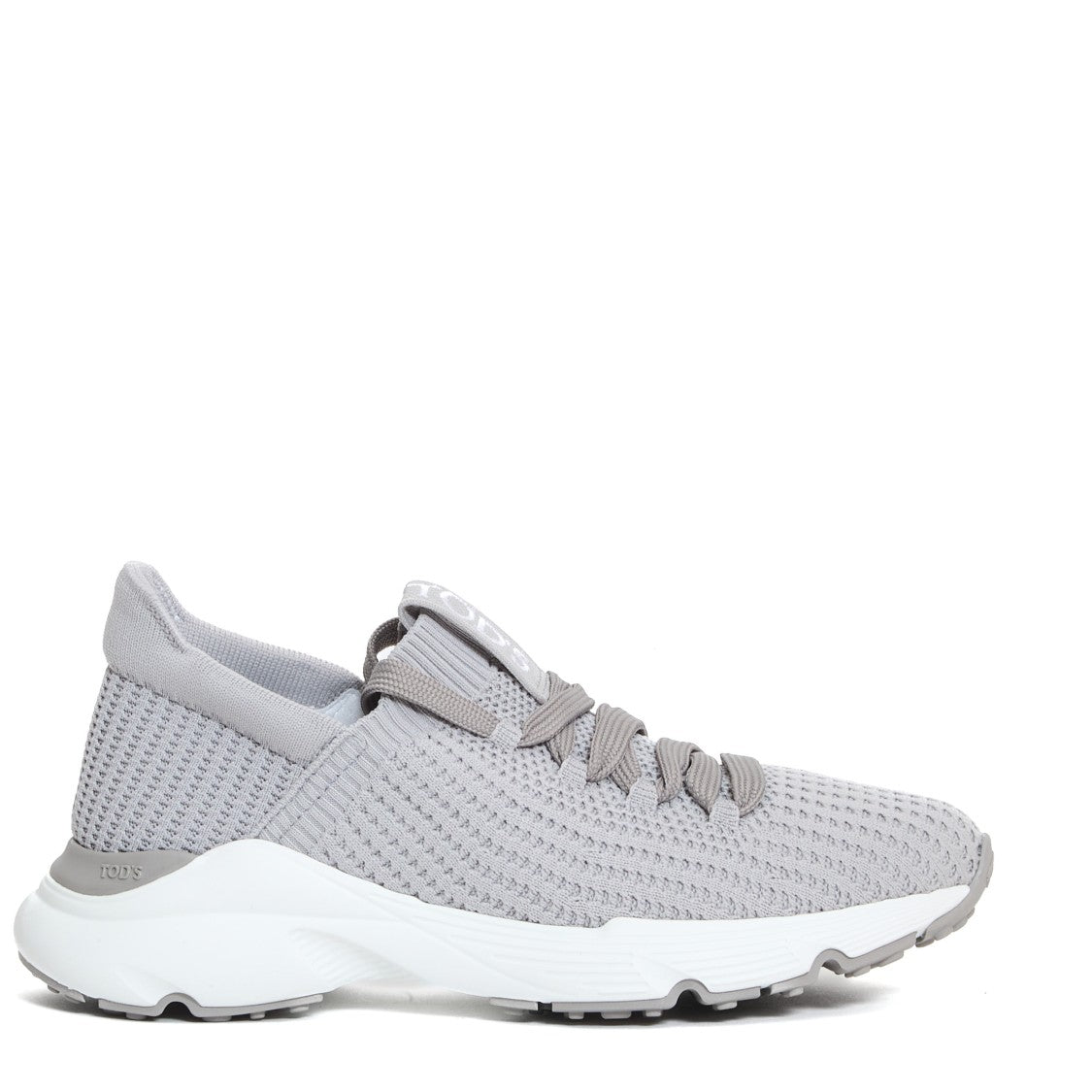 Tod's Stretch Fabric Grey Running Sneakers With Rubber Sole
