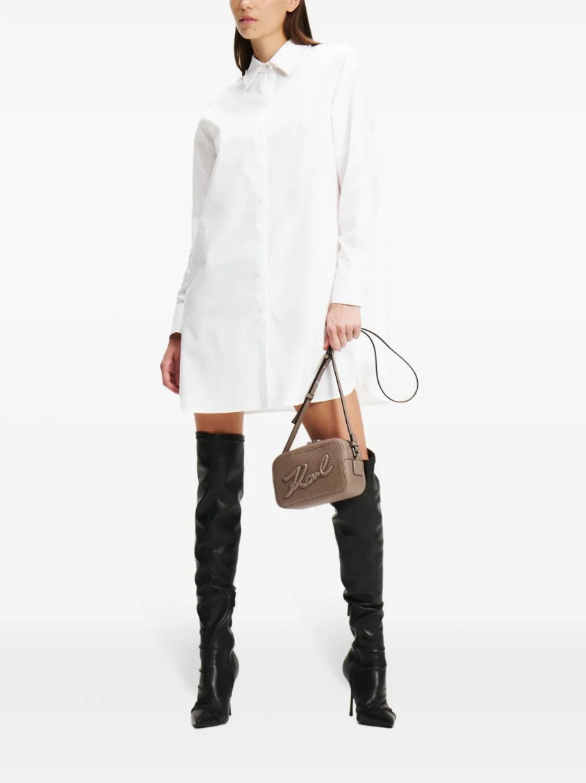 Karl Lagerfeld White Classic Button-Down Structured Collar Shirt
