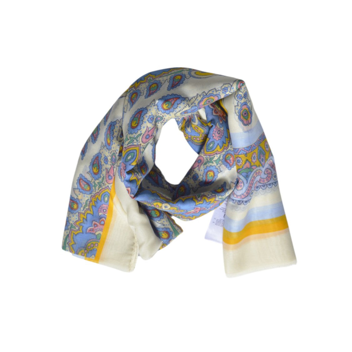 Etro Cotton And Silk Brushed Scarf With Paisley Medallion Print