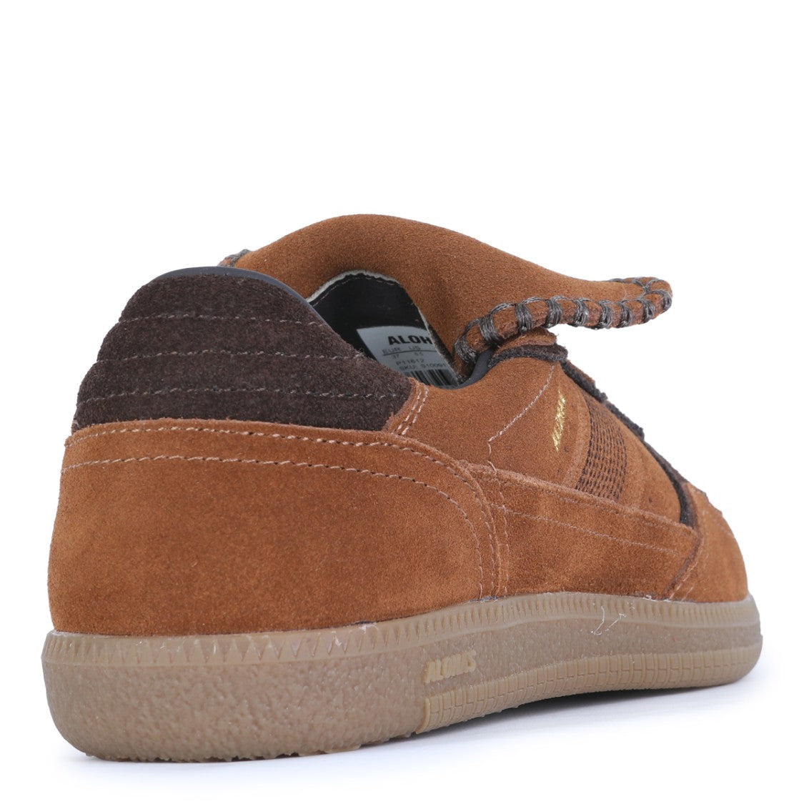Alohas Brown Leather Lace Cover Tab Contrast Sneakers