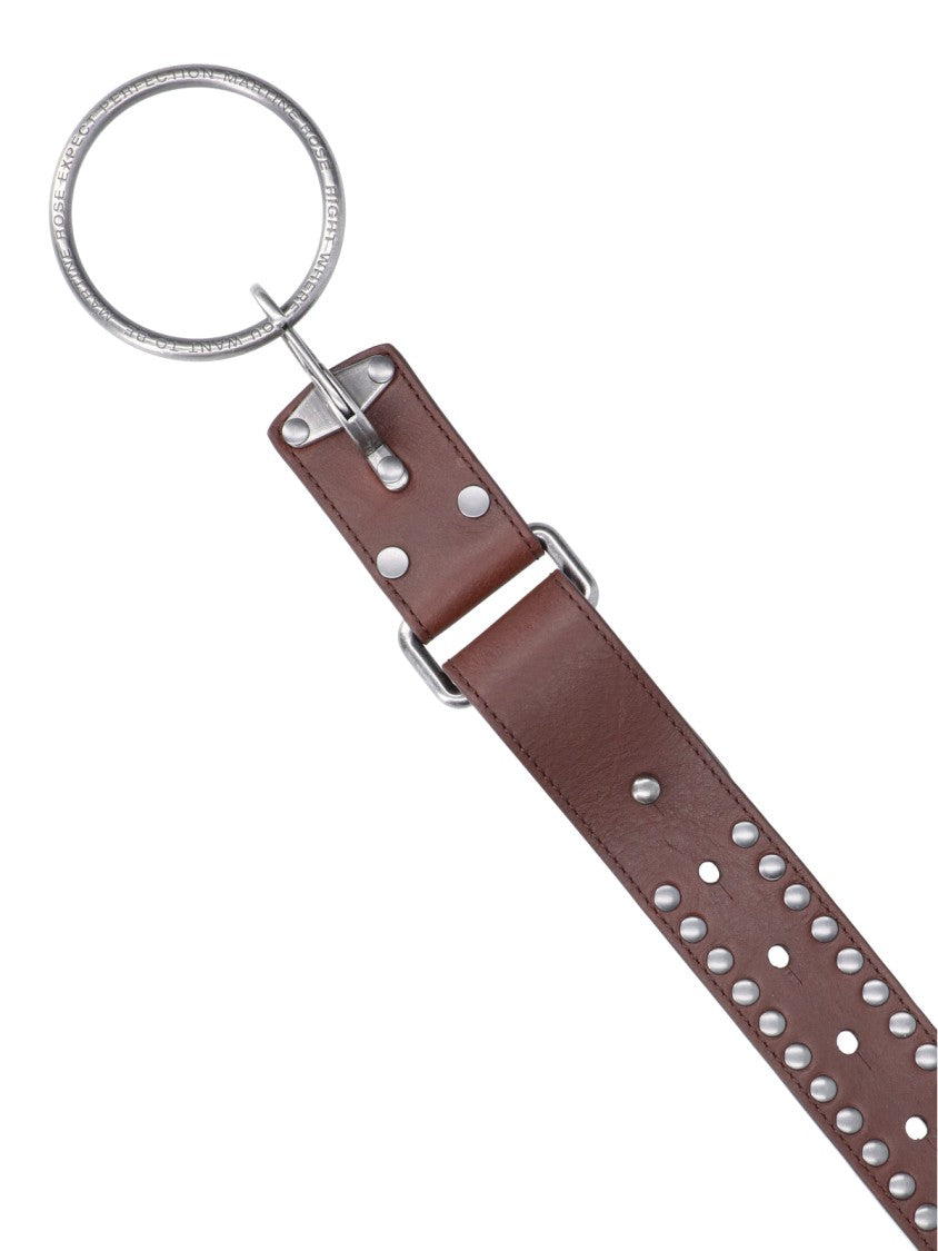Martine Rose Brown Studded Leather Ring Belt