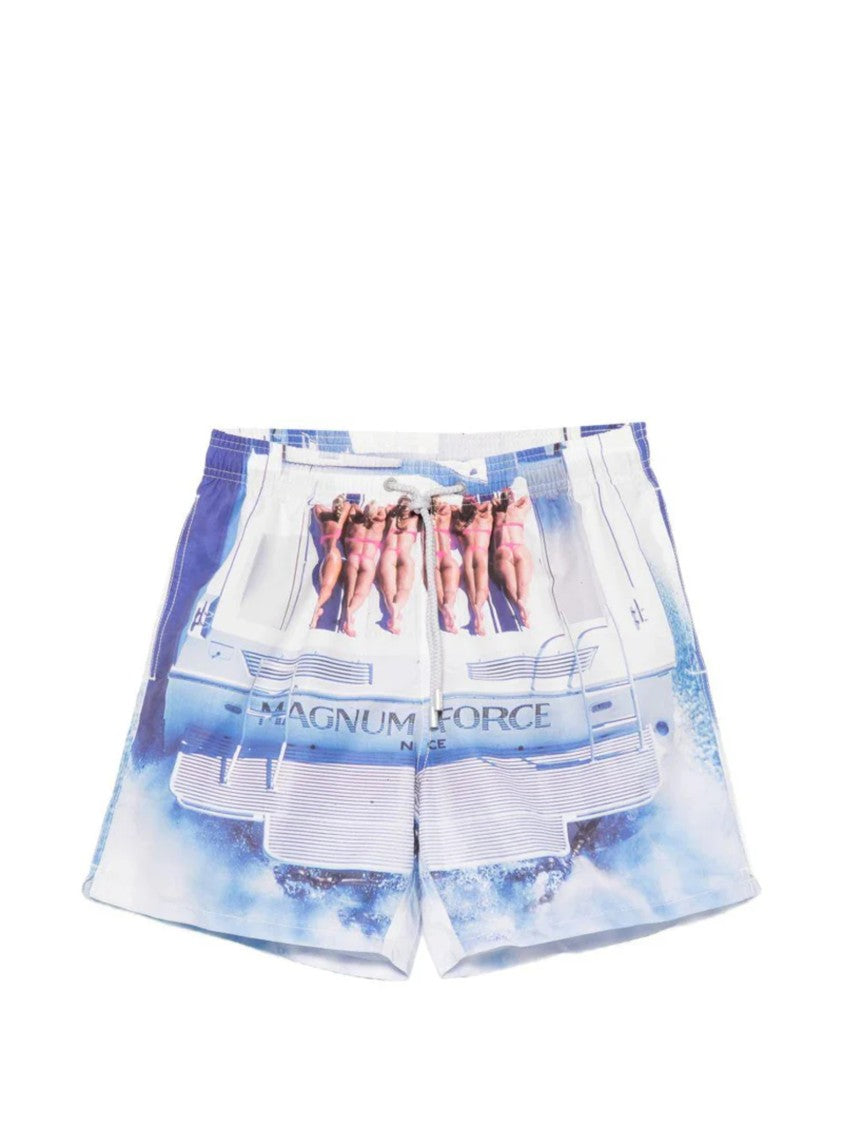 Mc2 Saint Barth Vibrant Graphic Print Shorts With Drawstring Waistband