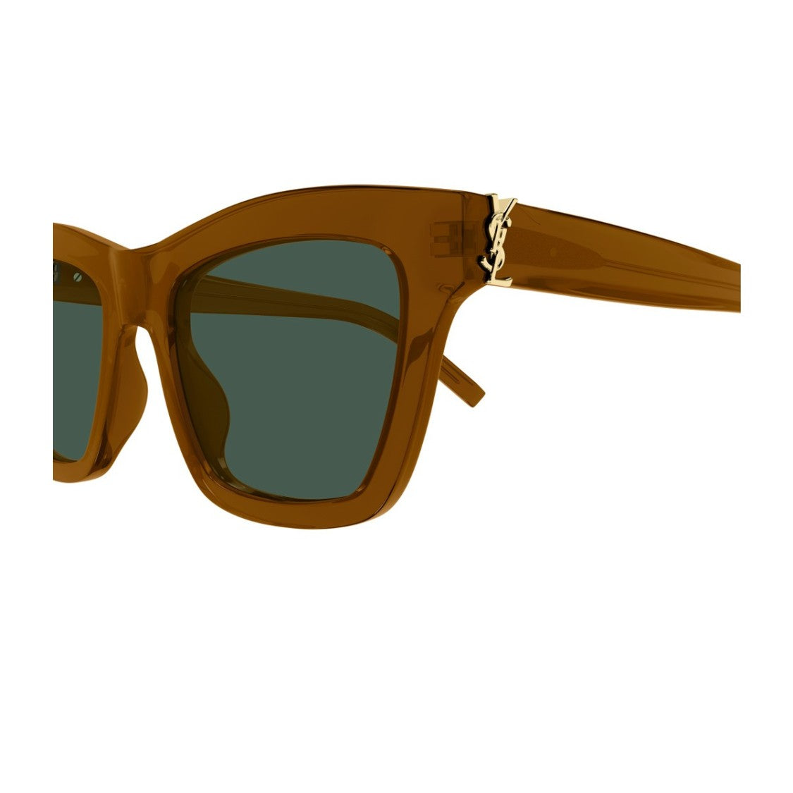 Saint Laurent Brown Linea Monogram Recycled Acetate Cat-Eye Sunglasses