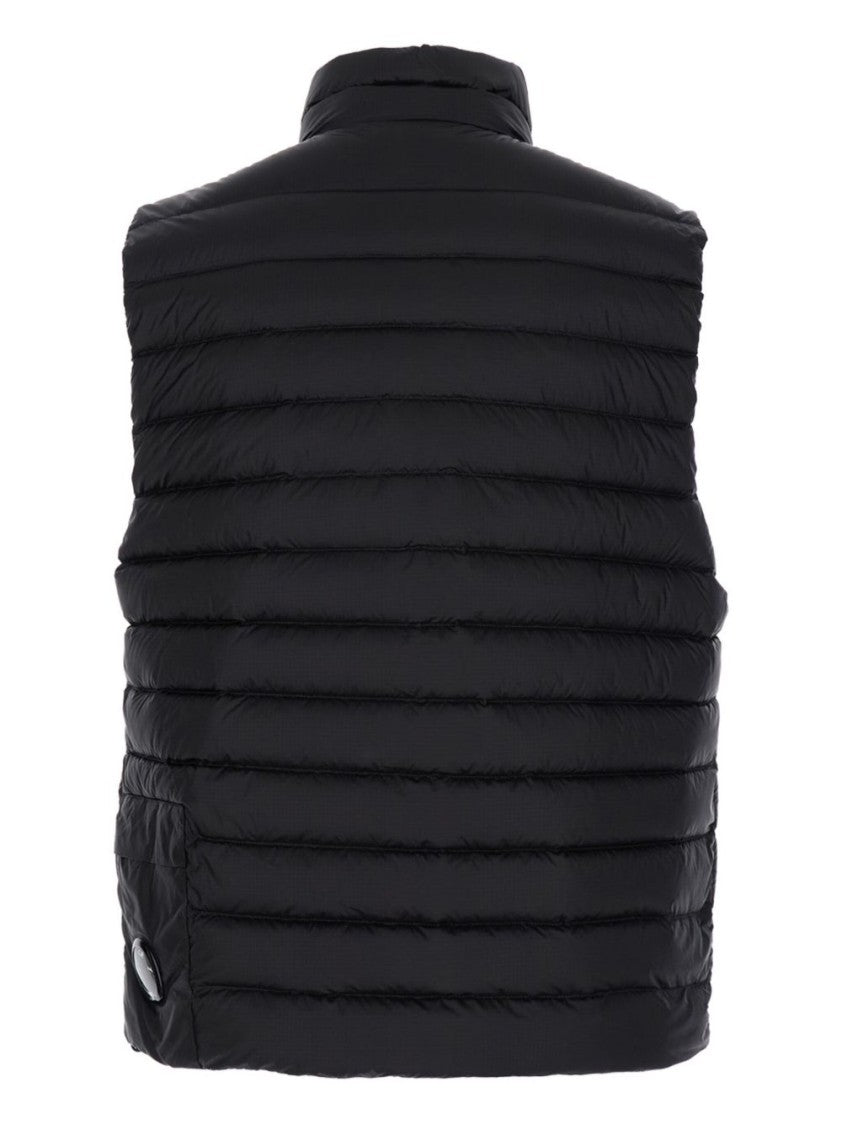 C.P. Company Matte Black Padded Vest With High Collar