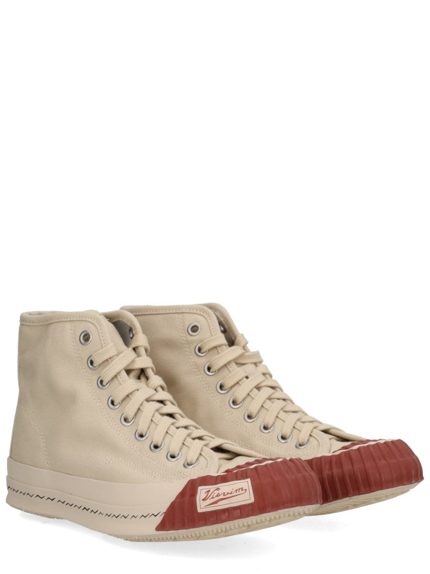 Visvim Beige Skagway Hi Cotton Sneakers