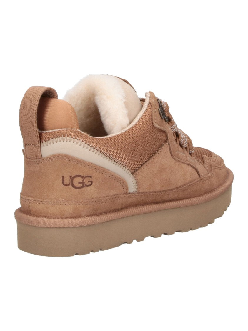 Ugg Brown Lowmel Plush Wool Lined Suede Sneakers