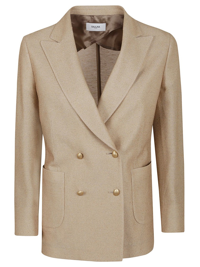Saulina Double-Breasted Linen And Cotton Jacket
