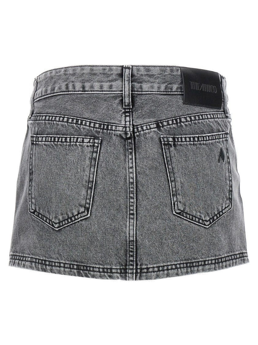 The Attico Multipocket Grey Denim Mini Skirt