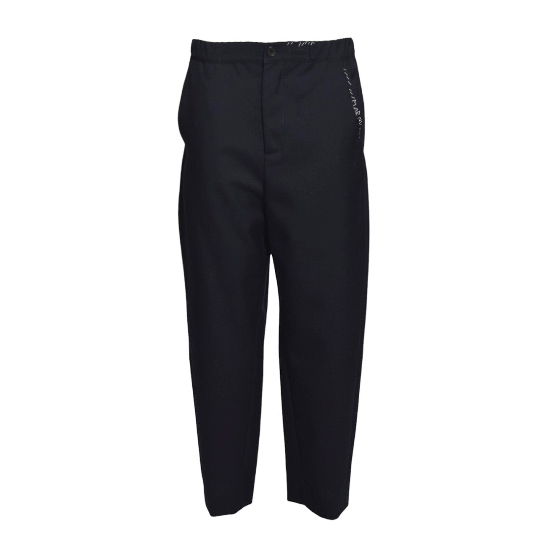 Marni Dark Blue Wool Straight Pants