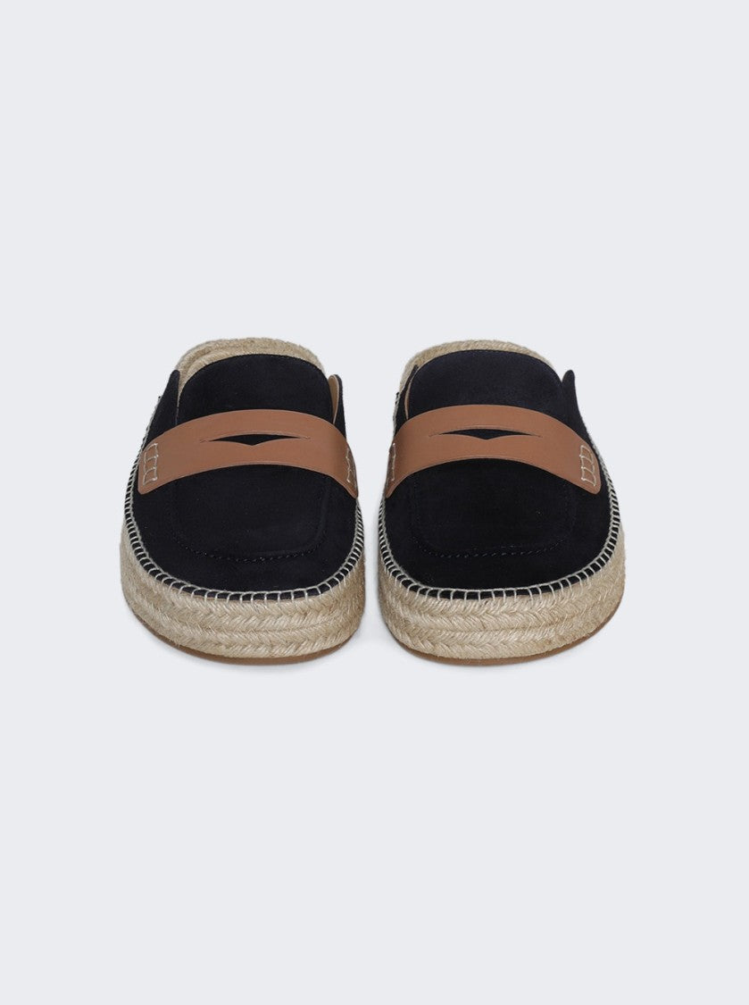 J. W. Anderson Espadrille Loafer Mules Navy