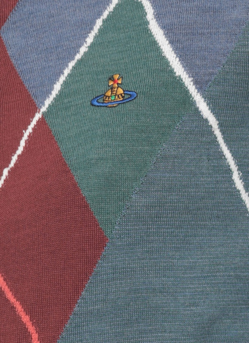 Vivienne Westwood Multicolor Checked Wool-Blend Cardigan