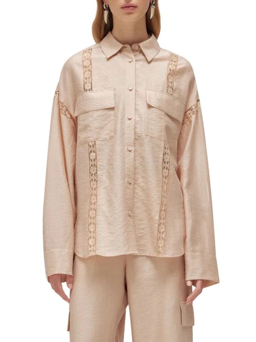 Blugirl Relaxed Fit Lace Insert Blouse