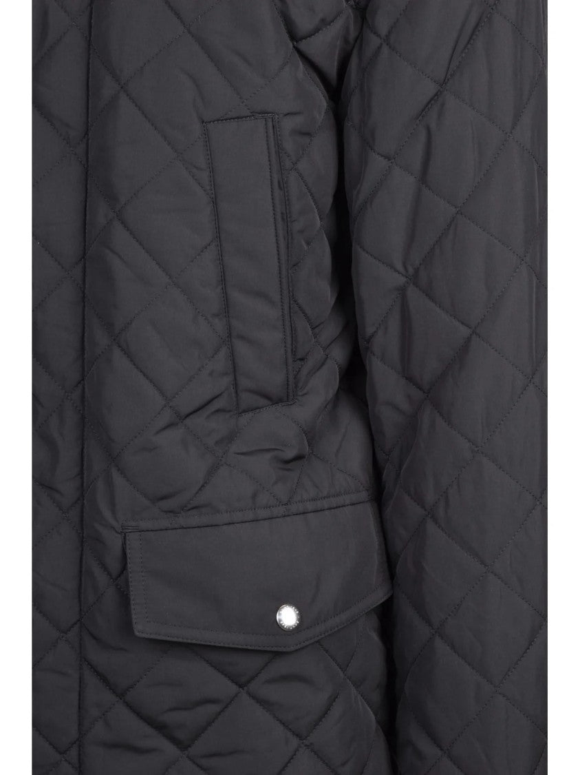 Gant Quilted Windcheater Mid Coat With High Collar And Flap Pockets