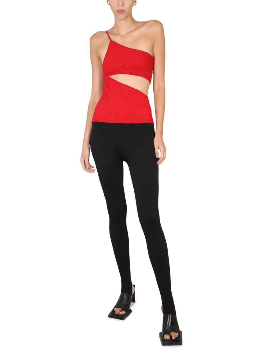 Andreâdamo Asymmetrical One-Piece Top With Cut-Out Detail