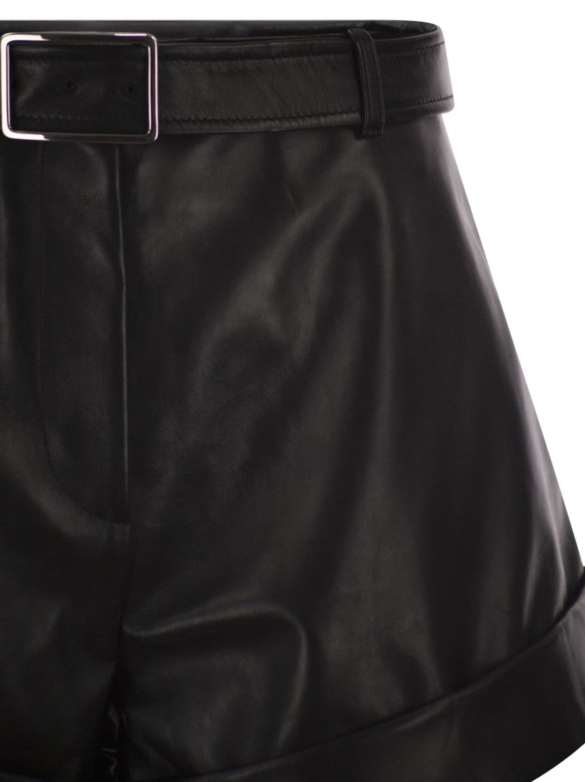 Sportmax Spxvasaio - Leather Bermuda Shorts