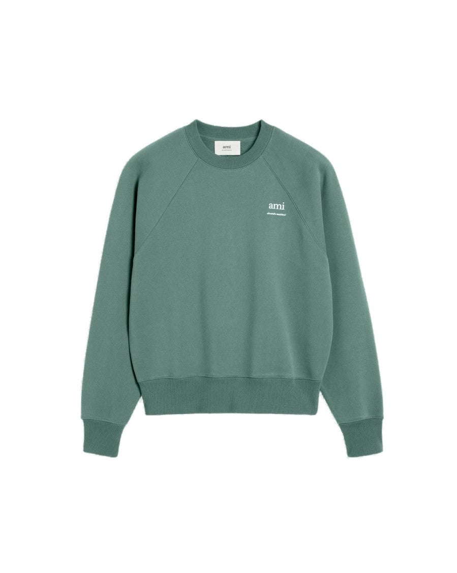 Ami Boxy Fit Organic Cotton Fleece Sweatshirt
