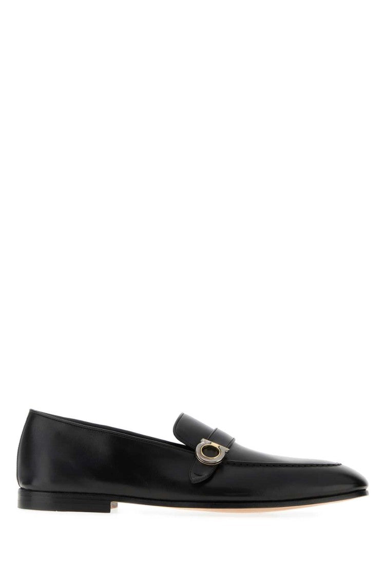 Salvatore Ferragamo Black Leather Austin Loafers